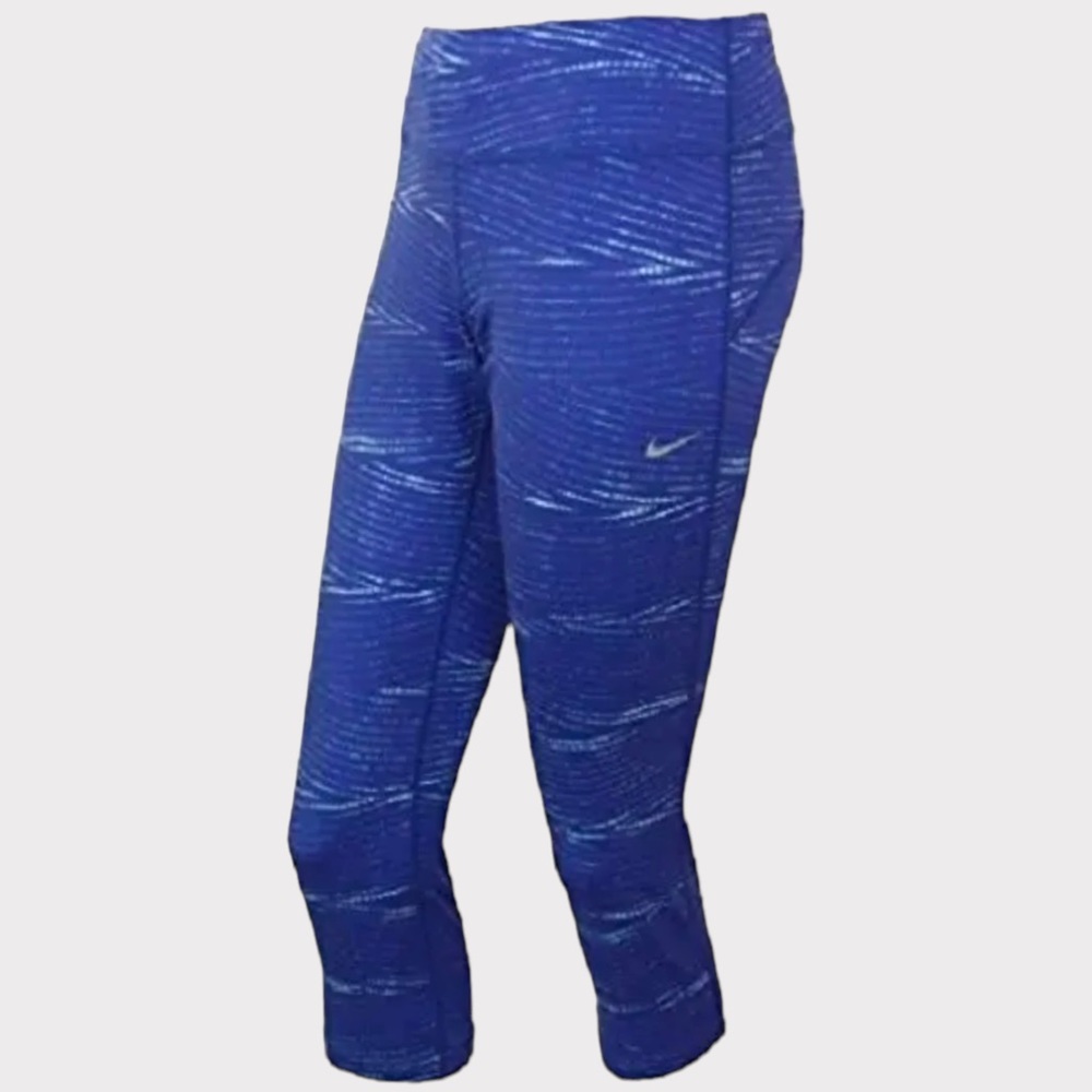 Nike Running - Epic Luxe Cropped Legging - Blue/White - Size S